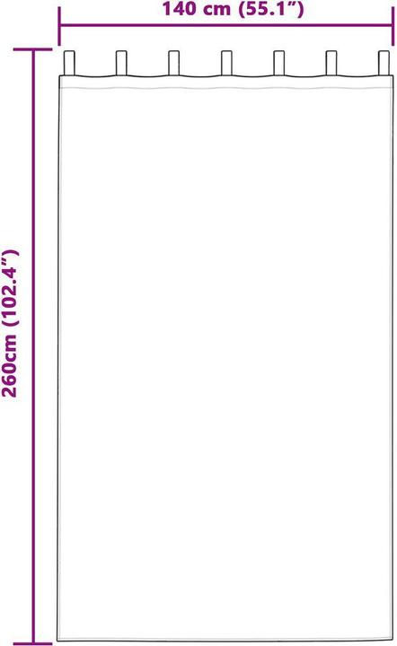 Actual product image vidaXL Blackout curtains with loops 2 pieces black velvet (140 x 260 cm)