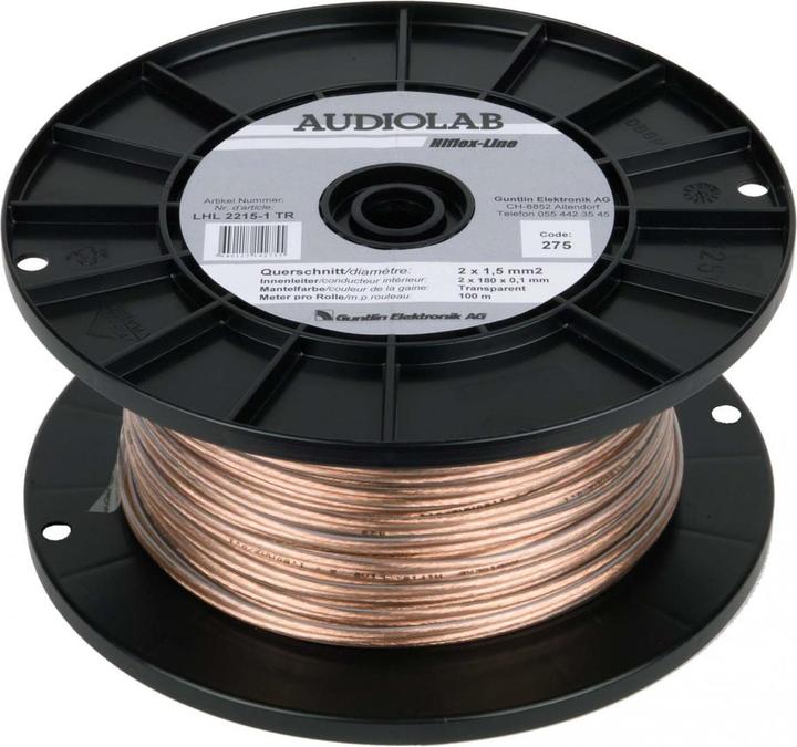 Produktbild Audiolab Hiflex-LS-Kabel, transparent, 2x1.5mm2, 200m (200 m, 1.50 mm²)