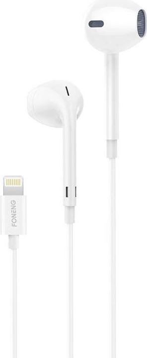 Image du produit Foneng Écouteurs filaires T28, Lightning, contrôle à distance (blanc) (Filaire, Sans fil)