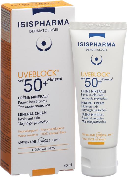 Image du produit Isispharma Uveblock Mineral Spf50+ (Crème solaire, SPF 50+, 40 ml)