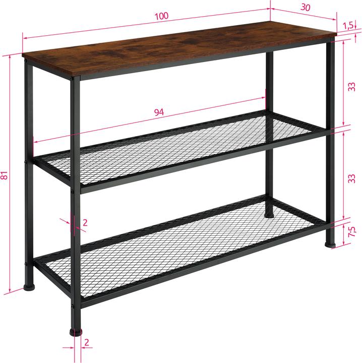 Produktbild tectake Konsolentisch Bristol 100x30x81cm (100 x 30 x 81 cm)