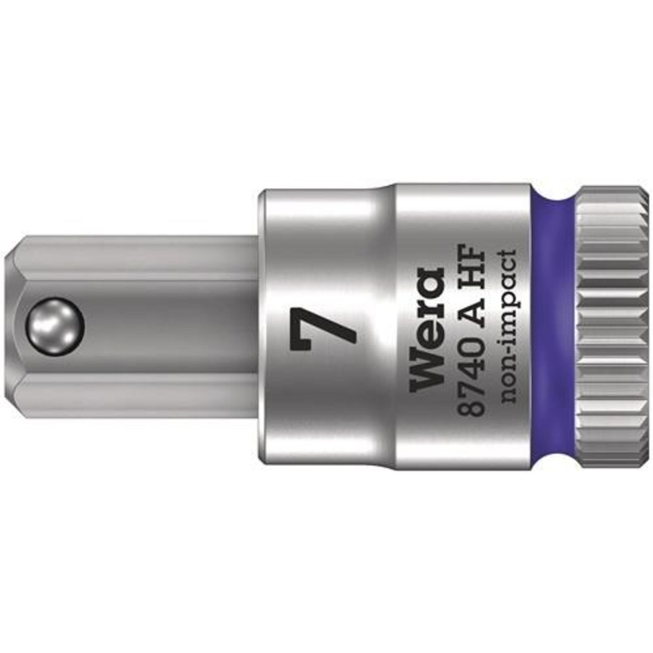 Wera, Steckschlüssel + Stecknuss, 8740 A HF Hex-Plus 7,0 x 28 mm (7 mm)