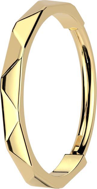 Actual product image Star Piercing Micro segment ring hinged gold-plated V faceted (Titanium G23, without brass)