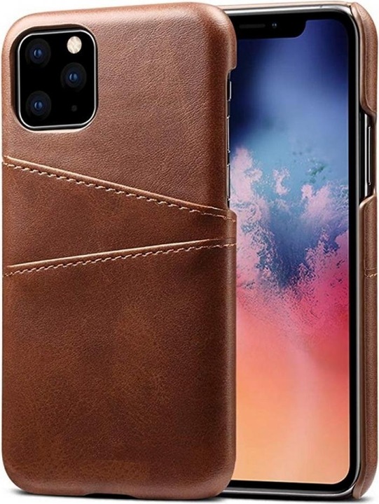 Produktbild Screenguard Apple iPhone 11 CardCaddy Leder Backcase mit Kartenfächern (Apple iPhone 11)