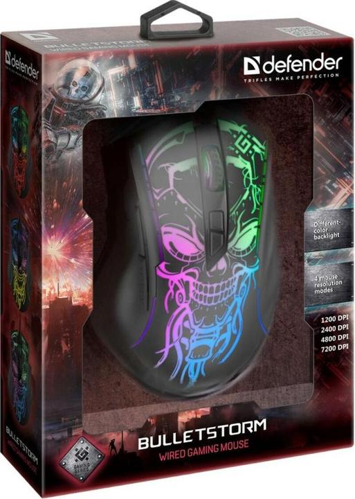 Produktbild Defender Gaming, kabelgebunden, optische Maus GM-928 BULLETSTORM 7200dpi 7P hintergrundbeleuchtet (Kabelgebunden)