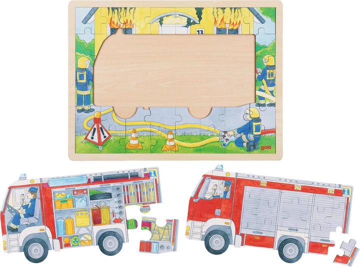 Produktbild Goki Kleinkinder Puzzle Feuerwehreinsatz (60 Teile)