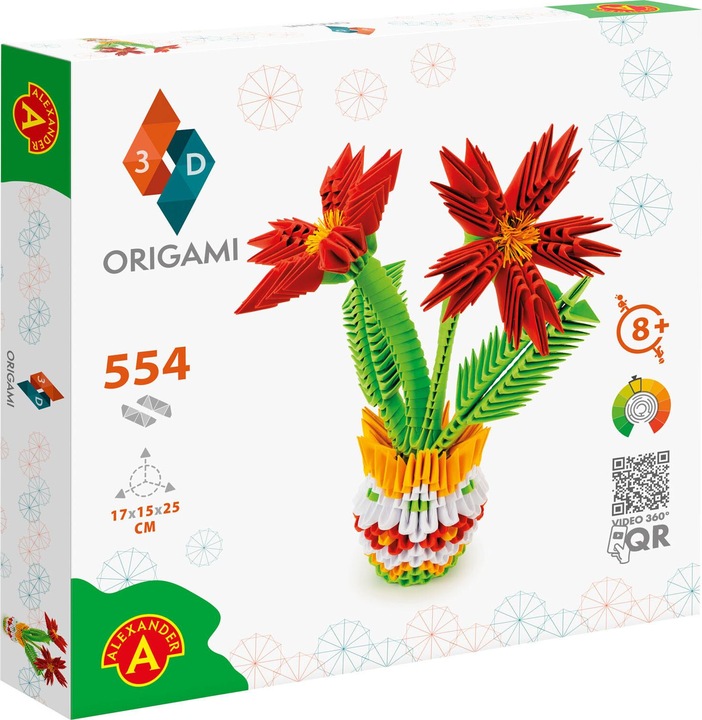 Actual product image Selecta Spielzeug ORIGAMI 3D - flower pot, 554 pcs.