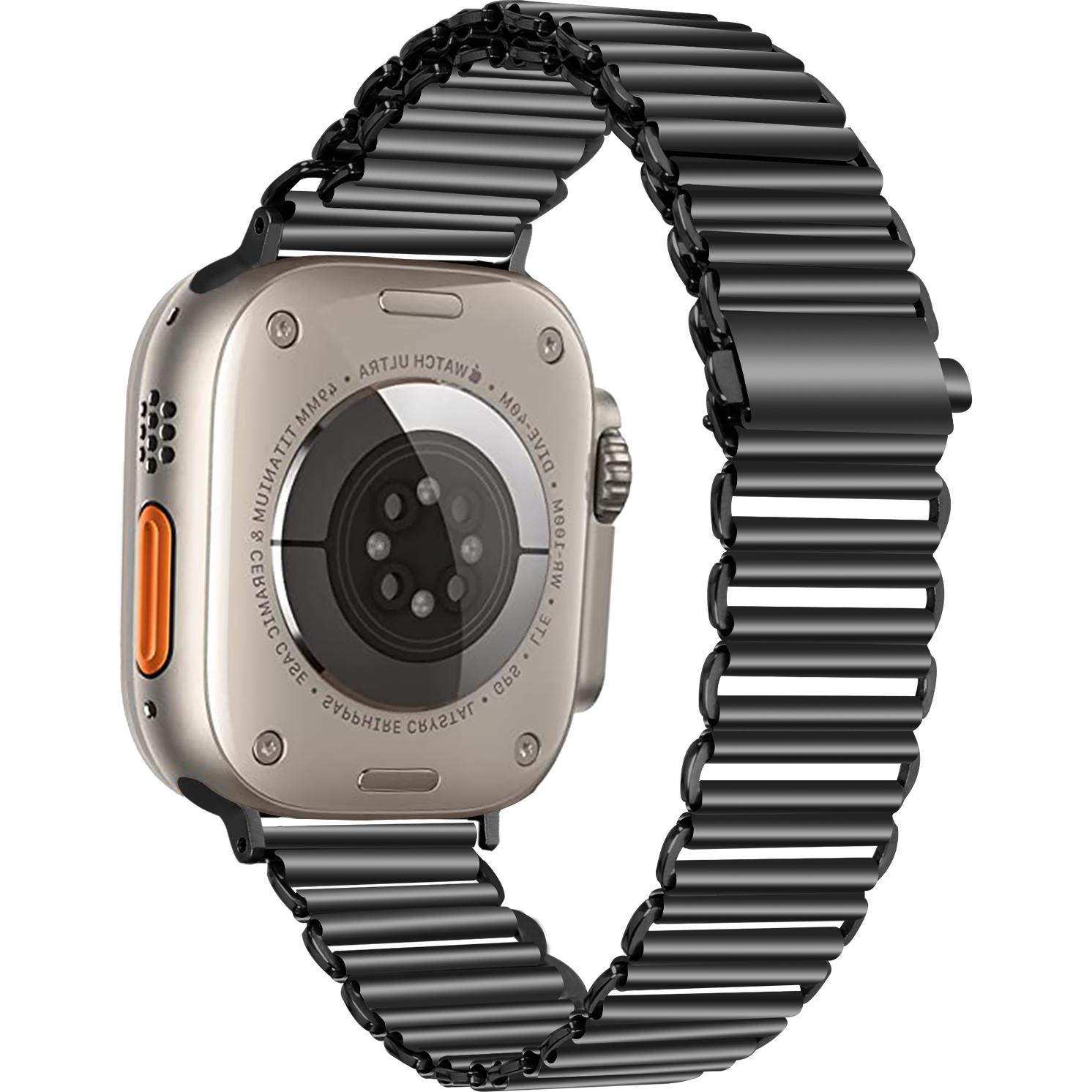 Thumbnail - Strap-it Stahlarmband (Edelstahl, Apple Watch), Uhrenarmband, Schwarz