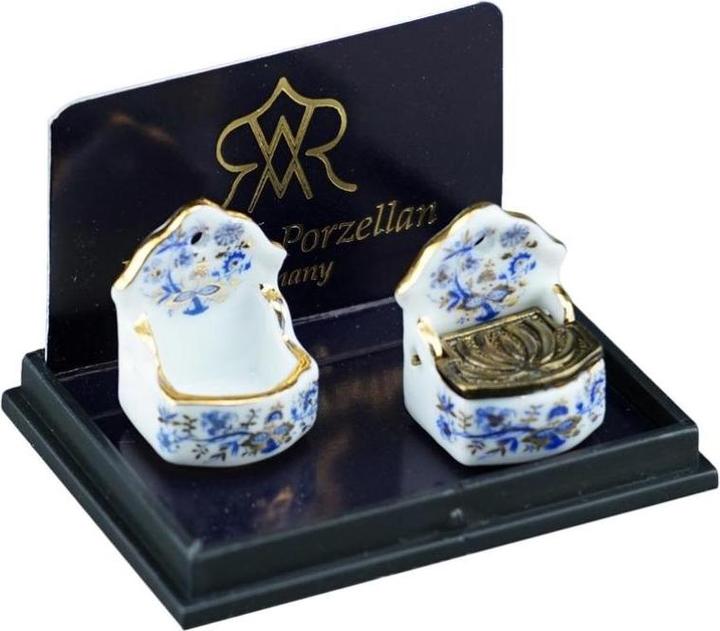 Actual product image Reutter 001.669/5 - 2 salt containers, one with metal lid - golden onion decoration