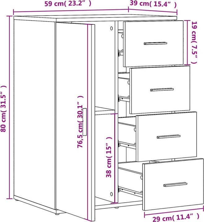 Image du produit VidaXL Buffet (59 x 39 x 80 cm)