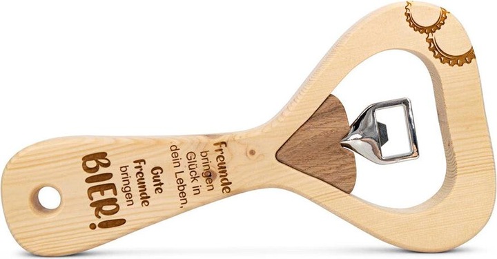 Immagine prodotto ZNatur Apribottiglie XXL in legno di pino svizzero Decorazione regalo con incisione Friends No.30 (Apribottiglia)