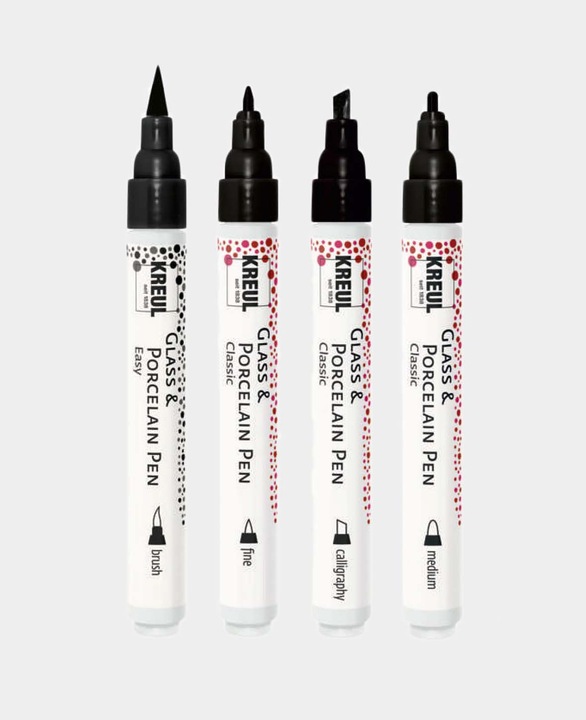 Immagine prodotto Kreul Penna in vetro e porcellana (Nero, 4 mm, 4 x)