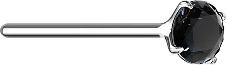 Immagine prodotto Star Piercing Nasenstecker biegen silber runder Kristall schwarz gefasst (senza ottone, Argento 925)