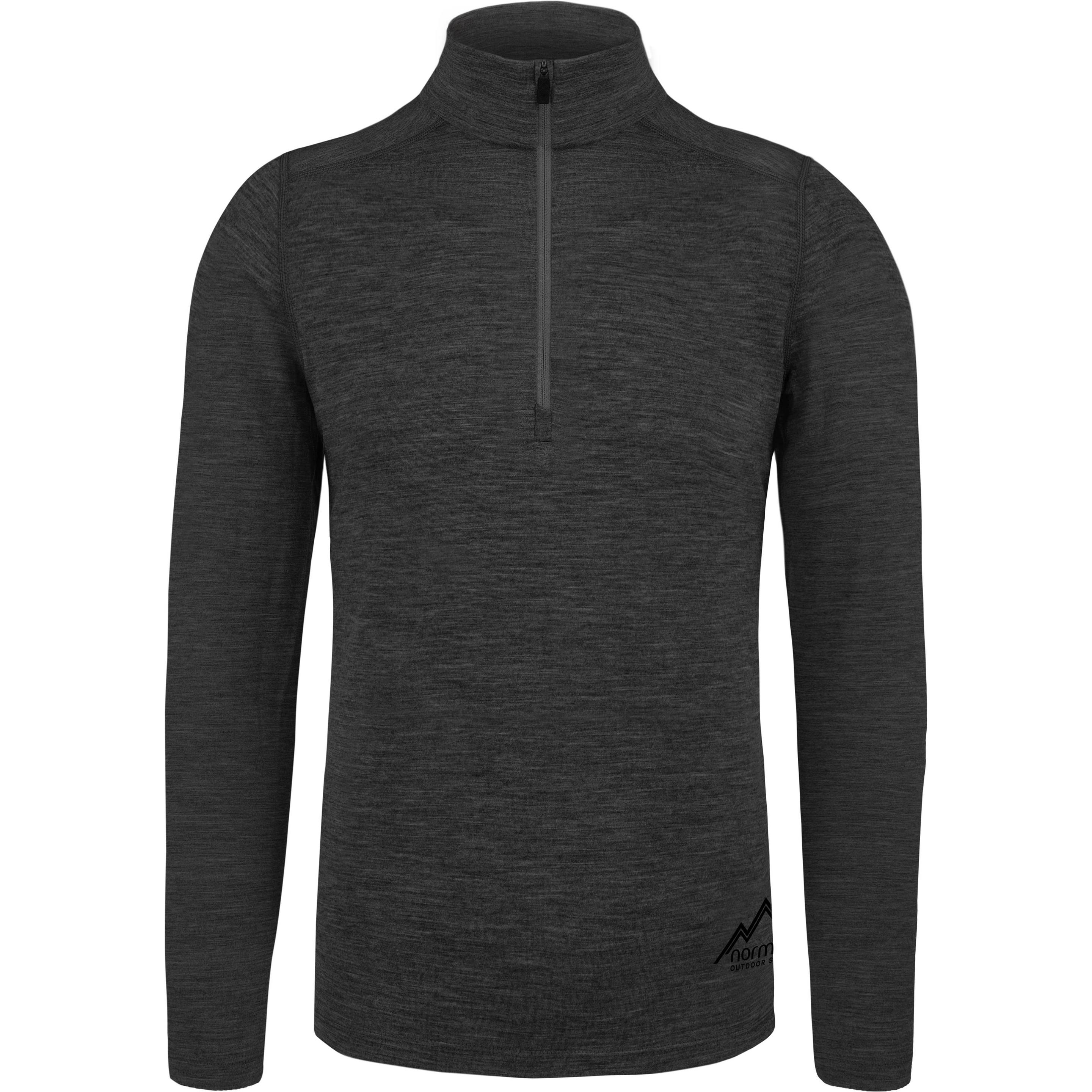 Normani, Herren, Pullover, Herren Merino Langarm mit 1/4 Zipper Canberra - 1583, Grau, (6XL)