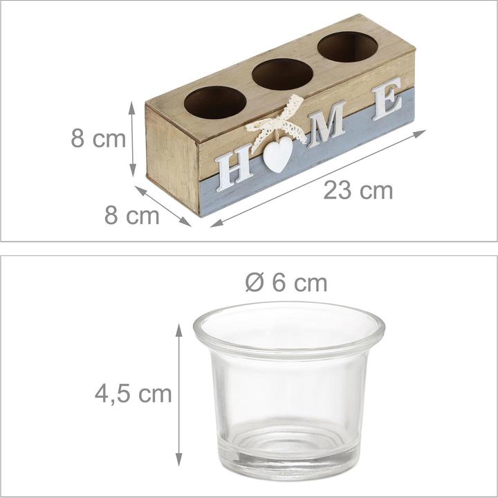 Actual product image Relaxdays Tealight holder (23 x 8 x 8 cm)