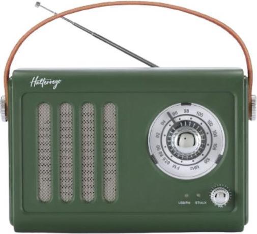 Image du produit Halterrego Enceinte/Radio rétro style vintage, RMS 5W, Bluetooth, Radio FM, lect (FM, Bluetooth)