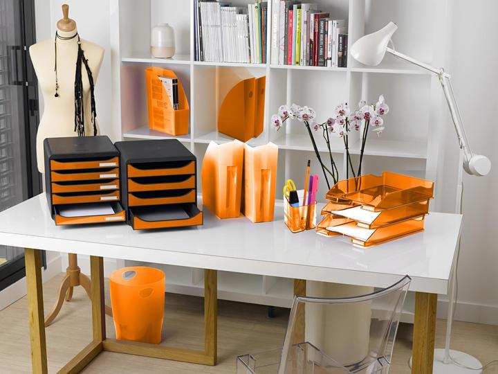 Produktbild Exacompta Schubladenbox Big Box 4 Schubladen, Schwarz / Mandarine (A4+)