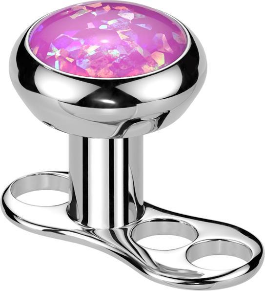 Immagine prodotto Star Piercing Dermal Anchor Innengewinde silber mit Opal pink (senza ottone, Titanio)