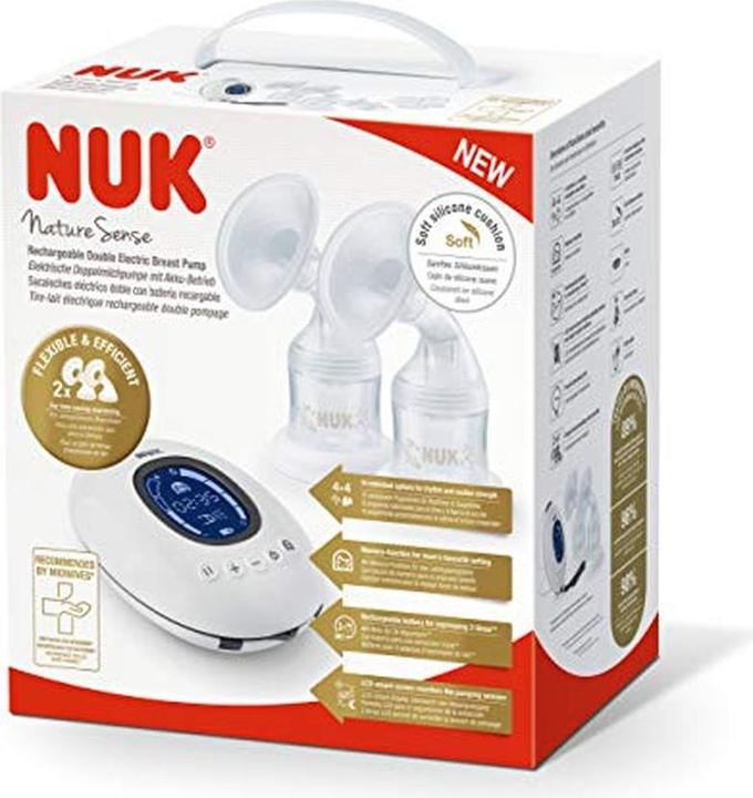 Produktbild NUK Nature Sense elektrische Doppelmilchpumpe mit Akku und LCD-Display
