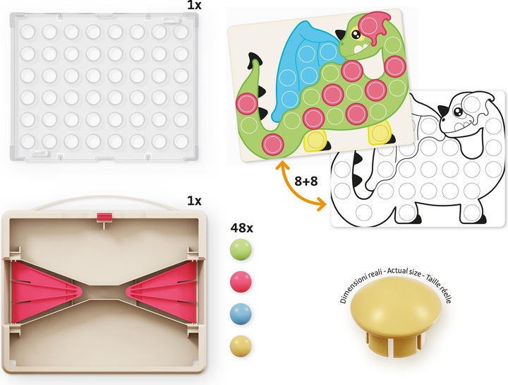 Produktbild Quercetti PlayEco+ Mosaik-Steckspiel aus recyceltem Kunststoff: FantaColor Junior PlayEco+ (58 Teile)