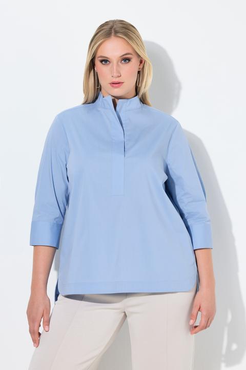 Actual product image Ulla Popken Goblet Collar 3/4 Sleeve Blouse (60)