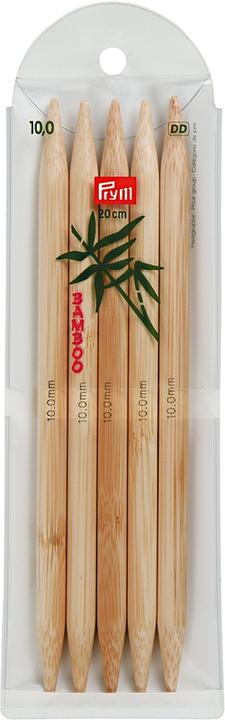 Prym Aiguilles à tricoter en bas 10.00 mm, 20 cm, carte 5 pcs, bambou
