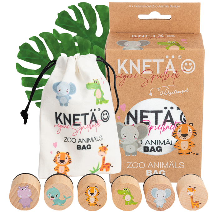 Produktbild Knetä Holzstempel Set Zoo Tiere