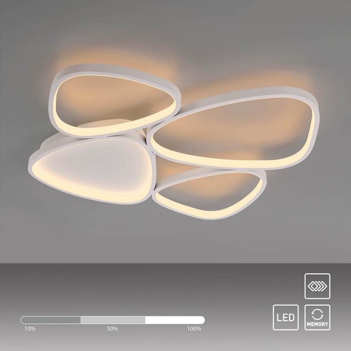 Produktbild Just Light LED Deckenlampe SW PEBBLES dimmbar per Wandschalter, Memoryfunktion (4820 lm)