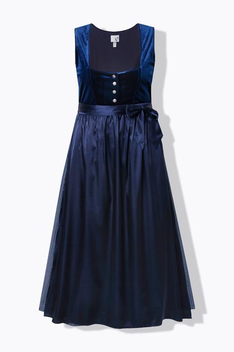 Produktbild Ulla Popken Dirndl, Stretch-Samt, Carré-Ausschnitt, ärmellos (52)