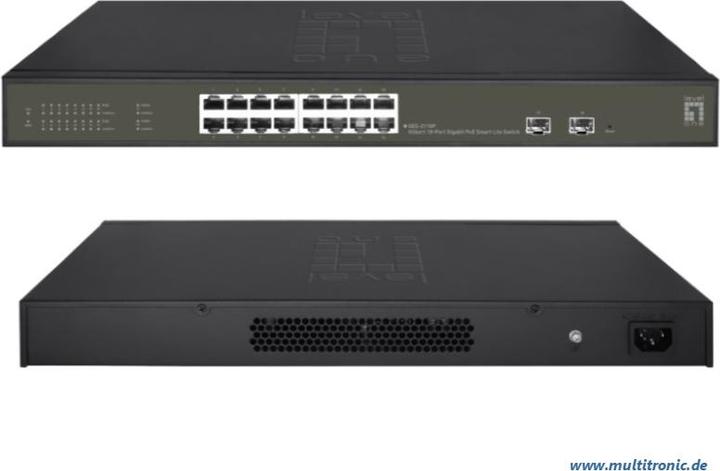 Image du produit LevelOne Commutateur 16x GE GES-2118P 2xGSFP 16xPoE (18 Ports)