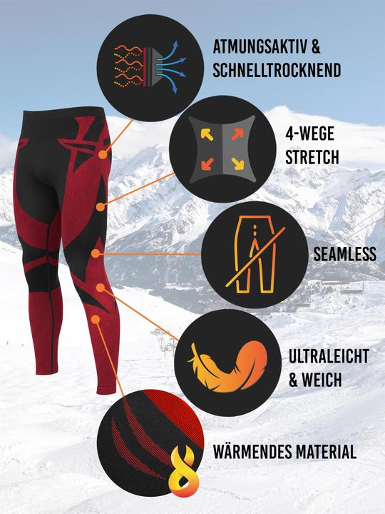 Produktbild Normani 2 x Thermounterhose Lange Skiunterwäsche für Herren - 9849 (XL)