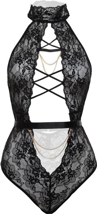 Actual product image Christine Le Duc Exclusive Body with open crotch Blace - Black (L, XL)