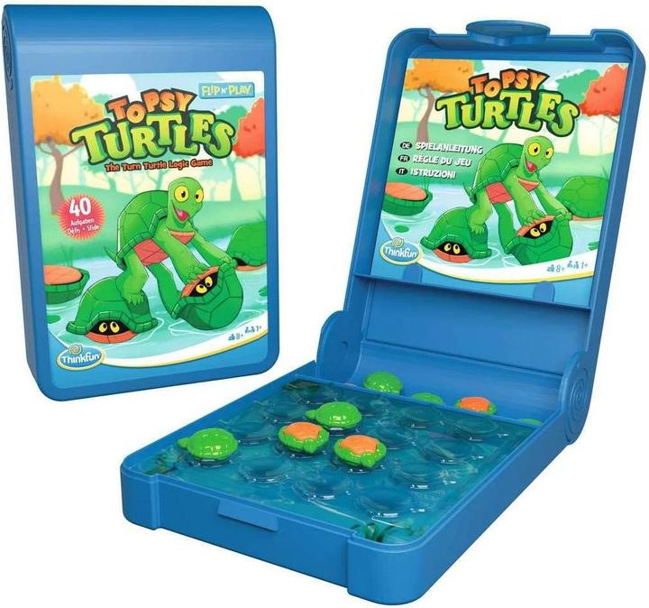 Productafbeelding Ravensburger ThinkFun 76576 - Flip N' Play Topsy Turtles - het reizende logicaspel, voor kinderen en volwassenen (Duits, Frans, Italiaans)