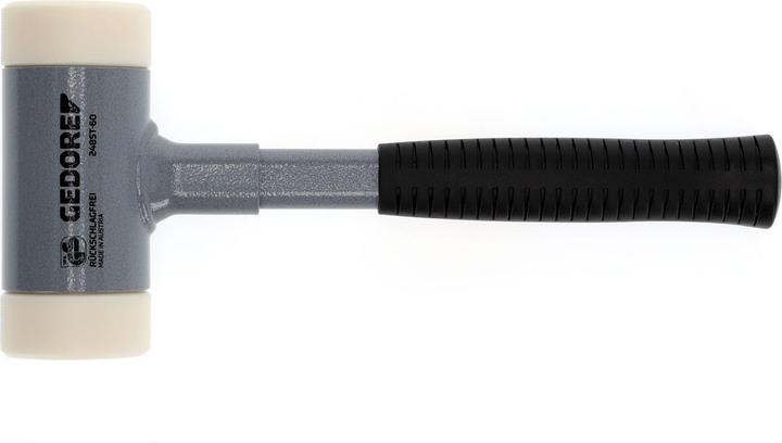 Actual product image Gedore Recoilless soft-face hammer, Ø 60 mm, tubular steel handle, replaceable polyamide heads (1800 g)