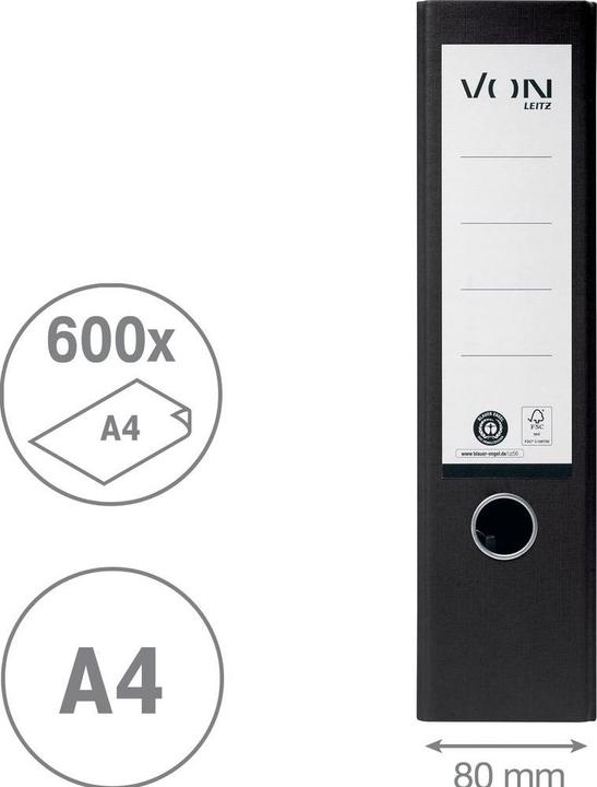 Produktbild von Ordner 8 cm, Schwarz (A4, 80 mm, 1 Stk.)