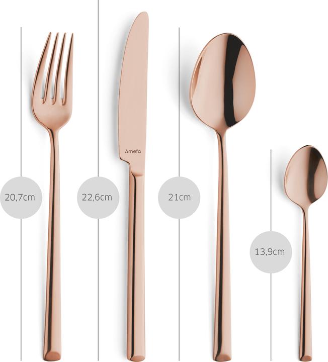Actual product image Amefa METROPOLE Besteckset 24-teilig PVD kupfer (6 pcs., Cutlery set)