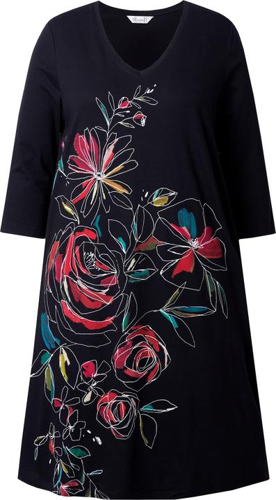 Produktbild Miamoda Kleid, A-Linie, Blumenmuster, 3/4-Ärmel (44)