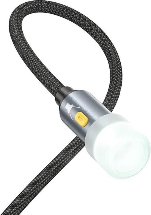 Actual product image Hoco Cable cable USB A / Type C to LED light UA38C black (USB 3.2 Gen 1)