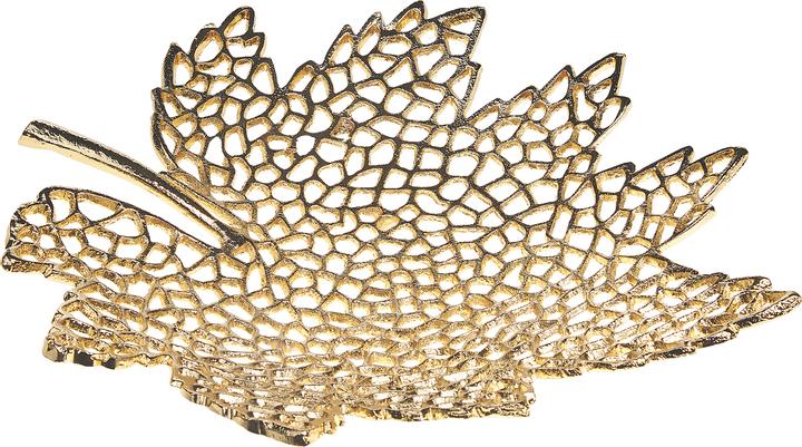 Produktbild Beliani Dekoschale Aluminium gold Ahornblätter 3er Set PEMALI (35 cm)