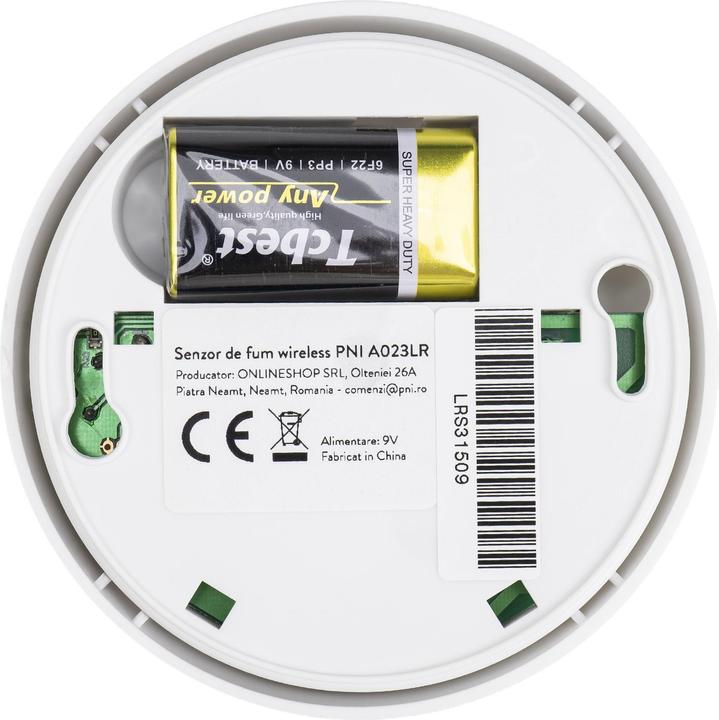 Actual product image PNI A023LR wireless smoke sensor, compatible with wireless alarm systems