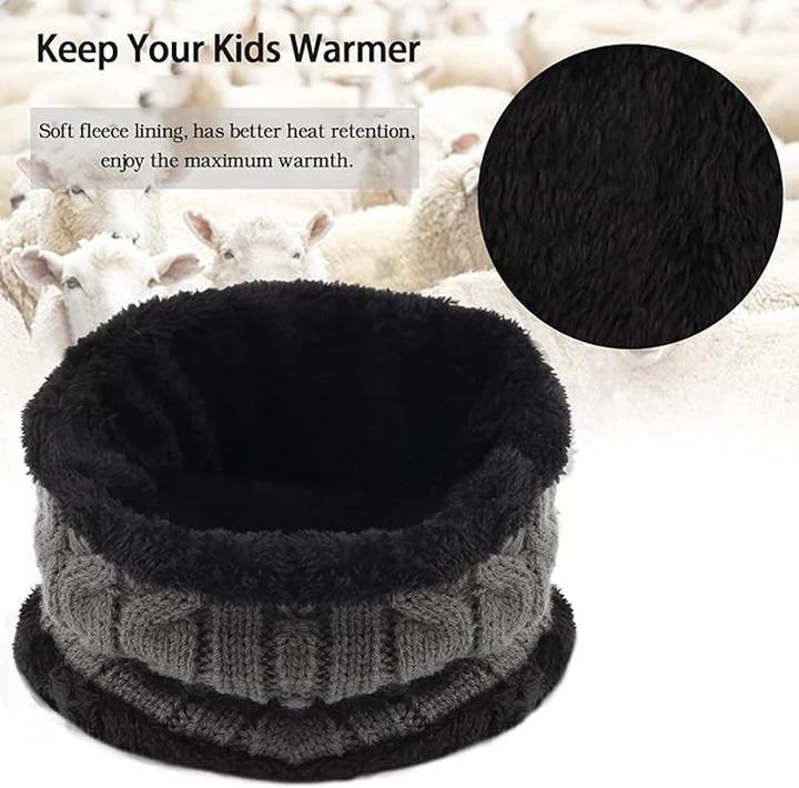 Actual product image Out of the blue Warm children's beanie hat with scarf