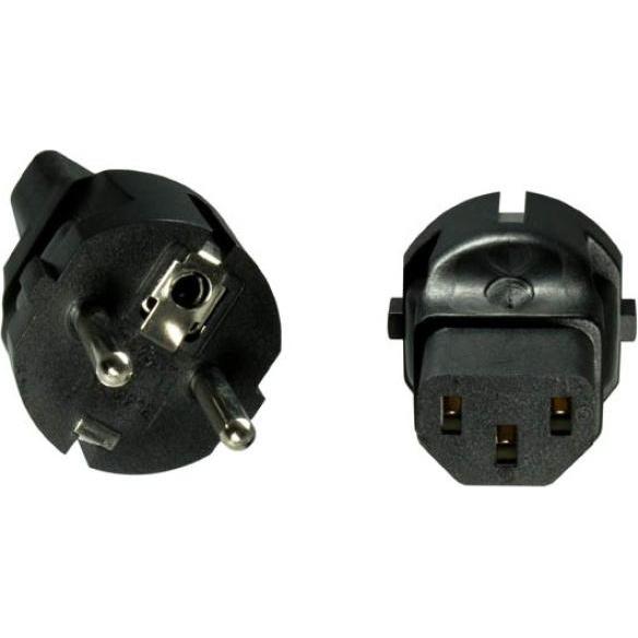 EFB Elektronik mains adapter Schuko to cold device socket 250V 10A PVC temperature resistance up to 70 degrees (Type-B),...