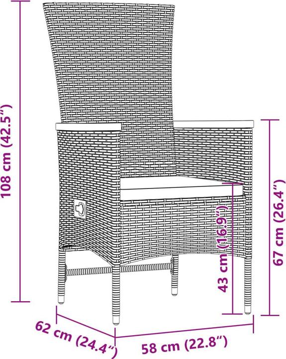 Produktbild vidaXL Garten Essgruppe (240 x 90 x 75 cm)