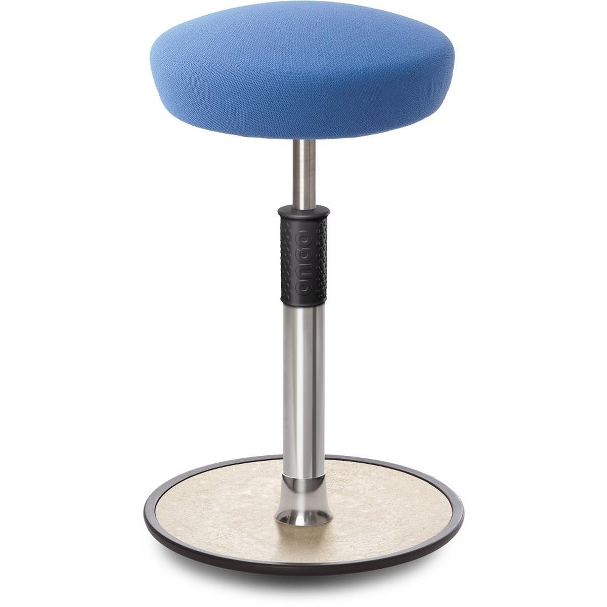 Ongo, Bürostuhl, Sitz- Stehhocker Free Tall Hutsitz Gestrick Hellblau chrom /cremeweiss