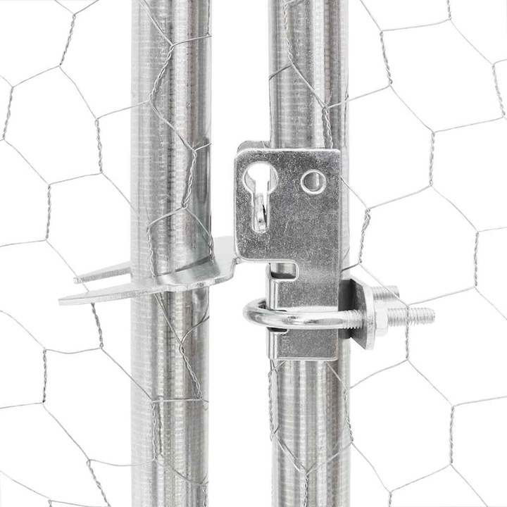 Immagine prodotto VidaXL Pollaio 2,5x2x2,25 m Recinto per polli ruspanti in acciaio zincato Recinto per animali