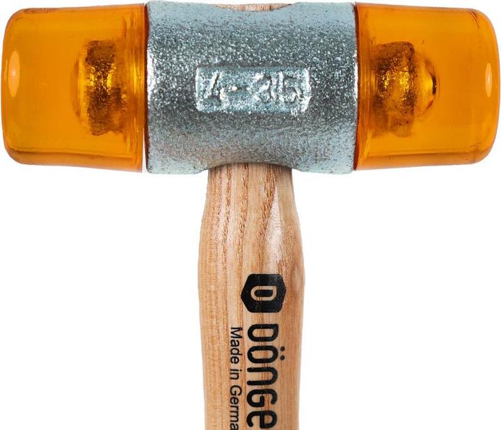 Actual product image Dönges Plastic hammer with lacquered ash handle, 35 mm, yellow (433 g)