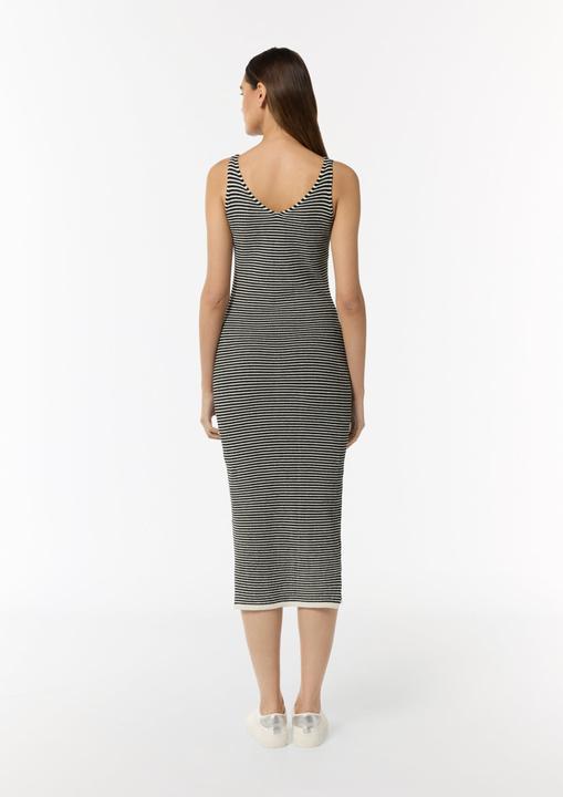 Image du produit Comma Kleid Strickkleid aus Baumwolle mit Streifen (46)
