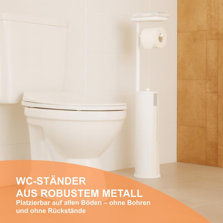 Actual product image Relaxdays WC Rollenhalter Metall mit Ablage