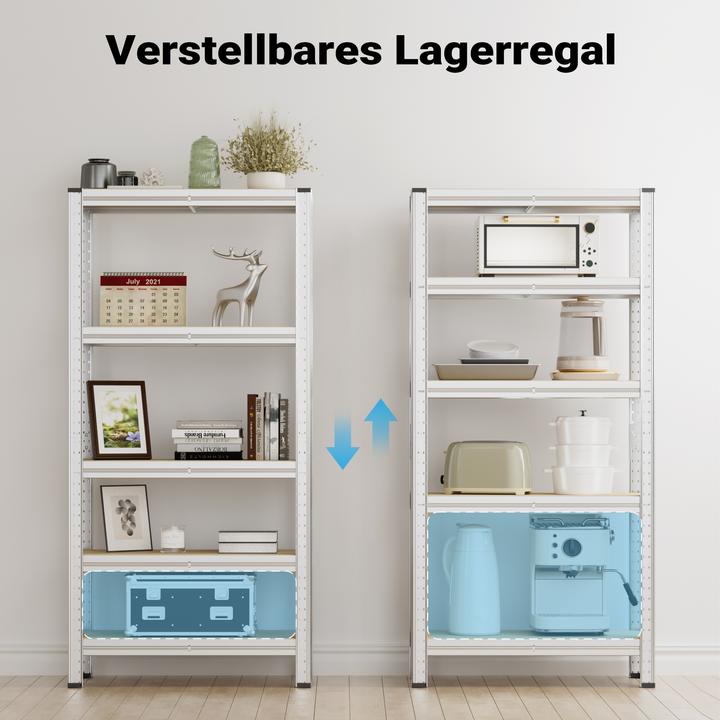 Image du produit Wiltec Étagère Charges lourdes Acier galvanisé 154x75x30cm 875kg Rayonnage emboîtable 5 Niveaux