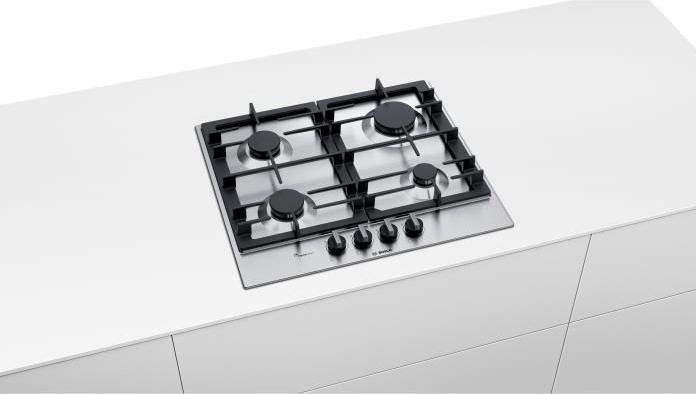 Actual product image Bosch Hausgeräte Series 6 PCP6A5B90 Cooktop, Stainless Steel Integrated Gas Cooktop 4 Zone(s)